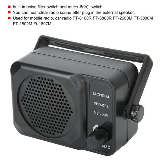 Haut-Parleur Externe CB ASHATA 3W - Mini Speaker Radio CB Voiture Pour FT 1802M 8900R ICOM - Plug & Play