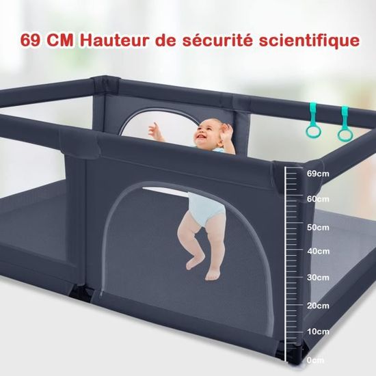 DREAMADE Parc Bébé Pliable en Tissu Oxford, avec Protection d'Angle, 2 Porte et 50 Boules de l