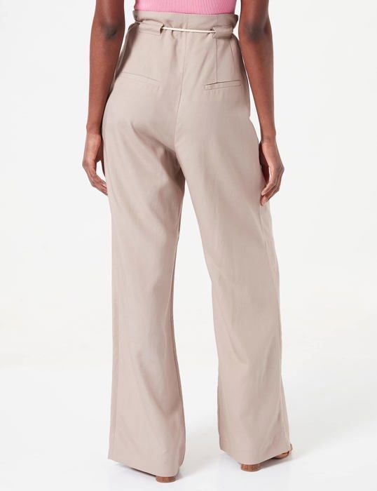 Pantalon Femme Esprit 042EO1B301 Lyocell Lin Taupe Clair Regular