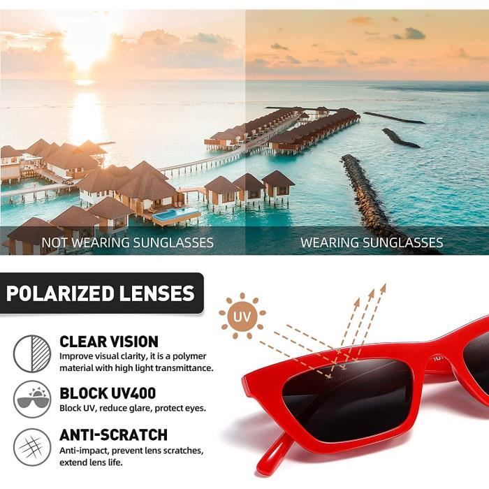 Mode Lunette de Soleil pour Femme pas Cher de Petit Forme Oeil de Chat Verres Polarisees Noir Transparent 6861 Achat Vente lunettes de soleil Cdiscount