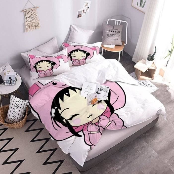 Manga Fille Housse De Couette 140X200 Imprime 3D Kawaii Dessin Anime Parure De Lit 1 Personnes Ado Fille Enfants Microfibre u14177 Cdiscount Maison