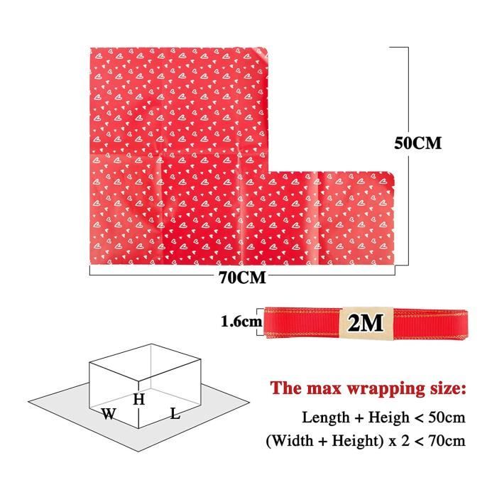 Papier De Soie En Forme De Cœur Rouge - Lot De 20 Feuilles 50x35 Cm, Pour Emballage Cadeau Saint-Valentin - 12
