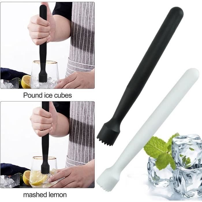 Set Bar Pilon Et Cuillères Cocktail | Acier Inoxydable | 21cm + 26cm | Pour Mojito, Fruits | Lot De 4