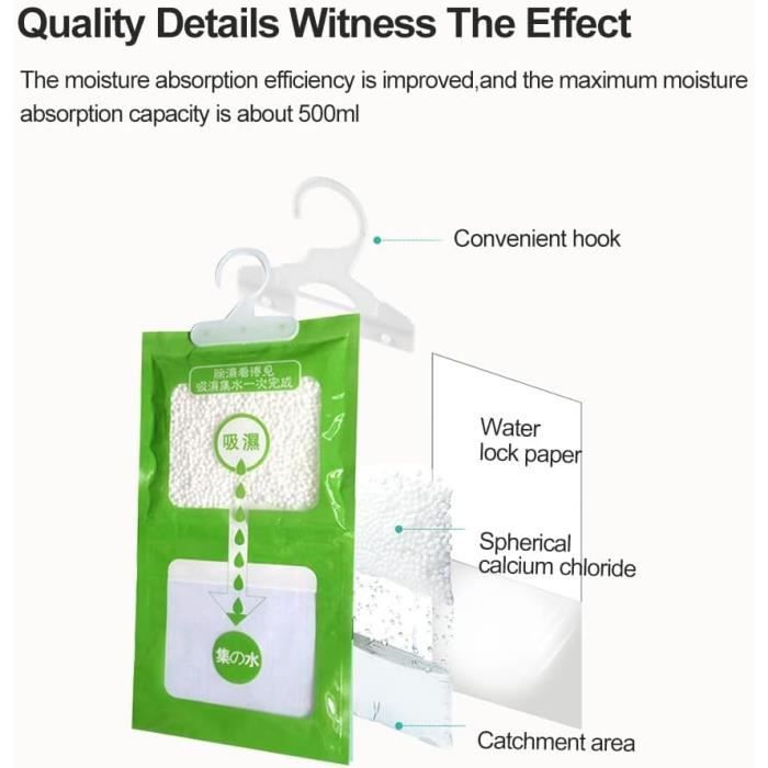 Lot De 8 Sacs De Déshumidification à Suspendre Dans Une Armoire, Anti