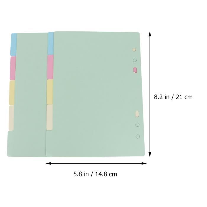 Intercalaires à onglet neutres - carton de couleur 225 g - A5 - 6 onglets