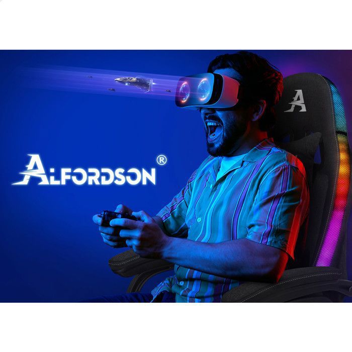 Chaise De Bureau Gaming ALFORDSON - Style Racing - Hauteur Réglable 35-45 Cm - Rembourrage épais - Pivotante 360° - Charge Max 150 Kg - Confort Ergonomique