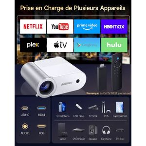 Mini Vidéoprojecteur Portable Pour Enfants - Miroir D'Écran Téléphone/Tablette - 1080P - 15 Lumens - 8