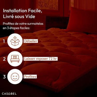 SURMATELAS AIR Transpirant 80x195 Cm Avec Bandes Élastiques - Confort Et Régulation Thermique