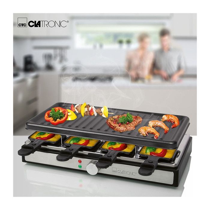 Raclette gril 8 personnes Clatronic RG 3757 Noir - Cdiscount Electroménager
