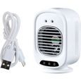 climatiseur mobile sans évacuation,280 ml Grand réservoir d'eau,À double trou pulvérisation Port Type-C, Travail Blanc