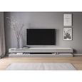 3xeLiving Meuble TV innovant et moderne Sajna 280cm blanc / gris brillant-0