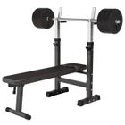 GORILLA SPORTS Banc de musculation avec set d'haltères longs
