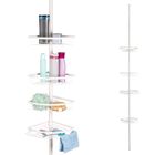bremermann Étagère d'angle télescopique, 4 paniers, barre télescopique jusqu'à env. 290 cm maxi, blanc