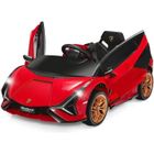 COSTWAY Lamborghini SIAN Voiture Électrique 12V/4,5 Ah pour Enfants 3-8 Ans,Télécommande 2.4G, 2 Moteur, MP3, USB, TF, Radio, Récit, Rouge