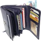 Porte monnaie femme cuir véritable zip, portefeuille, compagnon pour 12 cartes, billet, monnaie, identité, permis -Violet-LOLUNA®