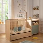 Lit combiné - 120 x 60 cm - Evolutif en 90 x 190 cm - CHARLIE - SAUTHON - Sauge