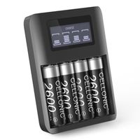 CELLONIC® 4X Batterie Compatible avec GPS Garmin Oregon Dakota Montana Monterra Astro GPSMAP eTrex Touch Approach, 2600mAh + Chargeu