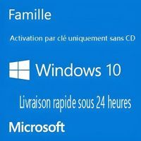 Microsoft Windows 10 Edition Famille – Système d’exploitation 32/64bits – Version complète - Téléchargement - Code PC