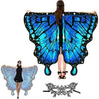 Cape Ailes De Papillon Enfant + Masque – Déguisement Papillon Fée Magique, Polyester Léger, Parfait Pour Halloween, Carnaval & Anniversaire