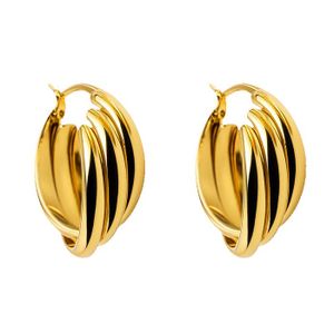 Boucles D'oreilles Créoles Dorées – Grandes Larges 3 Cm, Acier Inoxydable, Femme (Budget Beauté)
