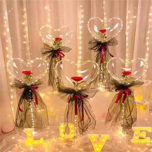 BALLE - BOULE - BALLON Nc Love Ballon Rebondissant En Forme De Bouquet De Roses - Cadeau De Saint-Valentin - Jouet Lumineux Adapté Pour Une