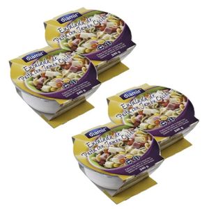 PLAT CUISINÉ PATE diamir - Lot 4x Salade de pâtes et jambon - Barquette 240g