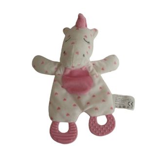 100/% microfibre Rose//Argent Coffret cadeau Plaid 75x75cm Doudou peluche Lisette la Licorne
