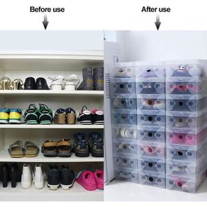 1pc Boîte De Rangement Pour Chaussures En Plastique Avec Aimant,  Organisateur De Chaussures Transparent Pliable, Boîte À Chaussures  Anti-poussière