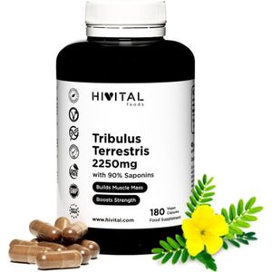 TONUS - VITALITÉ Tribulus Terrestris 2250 mg. 180 gélules végétales. 100% naturel avec 90% de saponines.