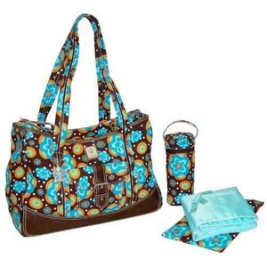 Kalencom Sac /à langer plastifi/é avec boucle Rayures Cobalt