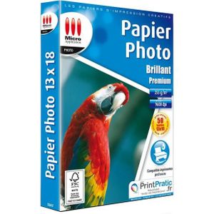 PAPIER PHOTO Papier photo brillant MICRO APPLICATION 13x18cm - 