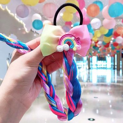Perruque Licorne De Dessin Anime Pour Enfants Coiffe Pour Bebe Fille Tete Tressee Princesse Anneau De Cheveux 6 Wl Cdiscount Au Quotidien