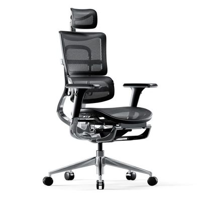 DIABLO Brave V-Kinetic Sedia Ufficio Ergonomica Con Poggiapiedi - Braccioli 5D, Rete, Supporto Lombare, Nero, Portata 120 Kg - 2