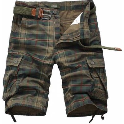 Bermuda Cargo Homme Randonnée - Short Tactique Militaire Coton Élastique Poches Multiples