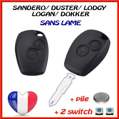 Kit De Transformation Pour Clé à Piles Renault (Logan, Clio, Twingo, Etc.) - 2 Boutons, Lame Sans Trou - 5