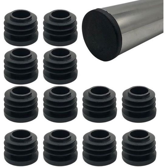 Bouchon En Plastique Rond, 20 Pièces Bouchon D'extrémité De Tube Noir Bouchon De Chaise Glisse Rond Bouchon D'extrémité De Meubles Chaise/Jambe Tuyau Couvercle Insert (32mm