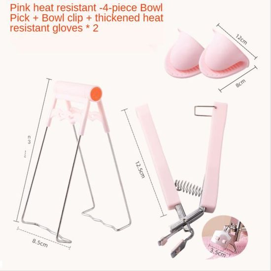 Lot De 2 Pinces 3 En 1 Pour Bols Et Plats Chauds - Anti-brûlure, Antidérapante, Avec Décapsuleur - Silicone Souple