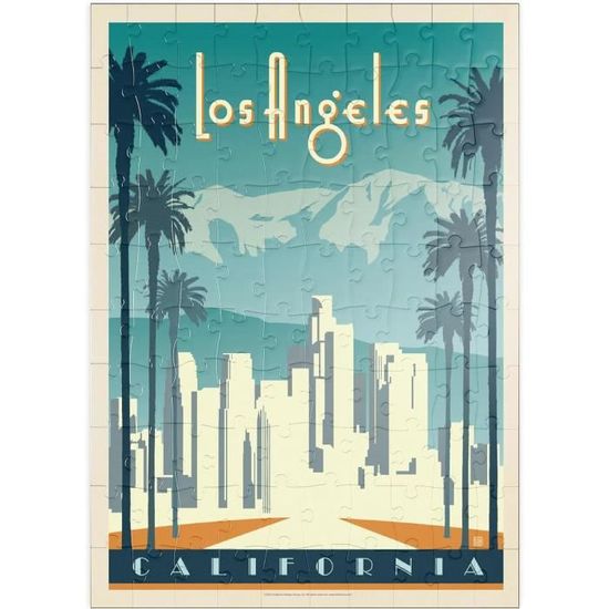 MyPuzzle Los Angeles Skyline 500-Piece Jigsaw Puzzle - Vintage Poster Style