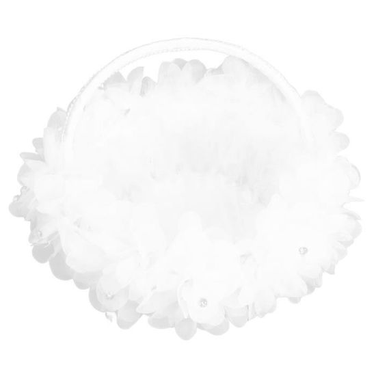 2 Paniers De Fleurs En Satin Pour Mariage - Blanc Avec Nœud Papillon - Pour Fille D'honneur, Pétales, Confettis - 13