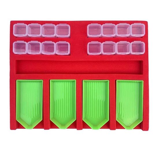 Kit Accessoires Peinture Diamant - 2 Plateaux Éponge + 12 Plateaux Et Boîtes De Rangement - Doafoce