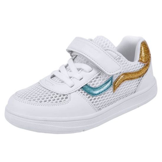 Chaussures De Sport Respirantes Enfants - Cuir Printemps Automne, Mode Performance, Noir, Taille 39