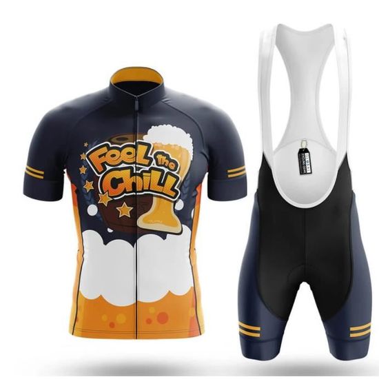 Tenue Cyclisme Homme BEDSETS - Maillot Et Cuissard à Bretelles - Tissu Respirant - Coussin Gel 9D - Taille XXL