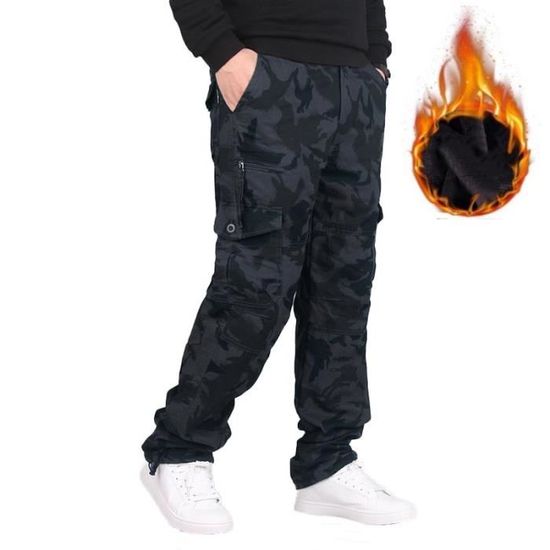 PANTALON CARGO RESISTANT STEPPE 300 CAMOUFLAGE WOODLAND NOIR SOLOGNAC