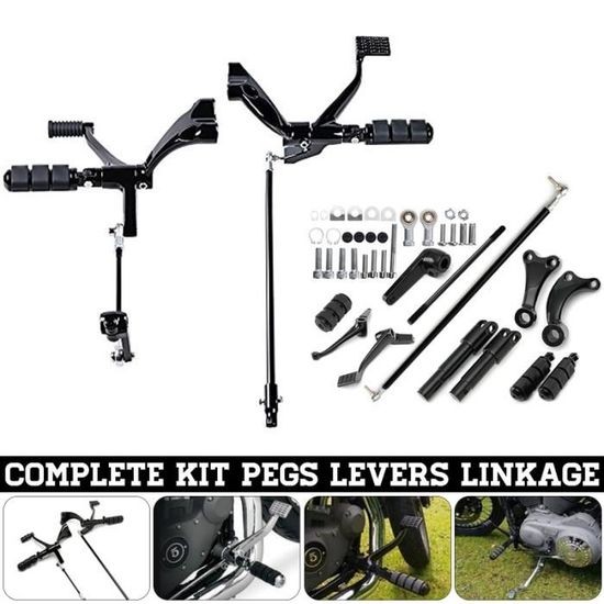 Accessoire Moto Position Conduite Commandes Avancées TARAZON Pour Honda Shadow VT600 - Repose-pieds Forward Control 9 Cm Vers L'avant - Noir Kit Pédalier Avancé Moto