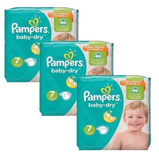 120 Couches Pampers Baby Dry taille 7
