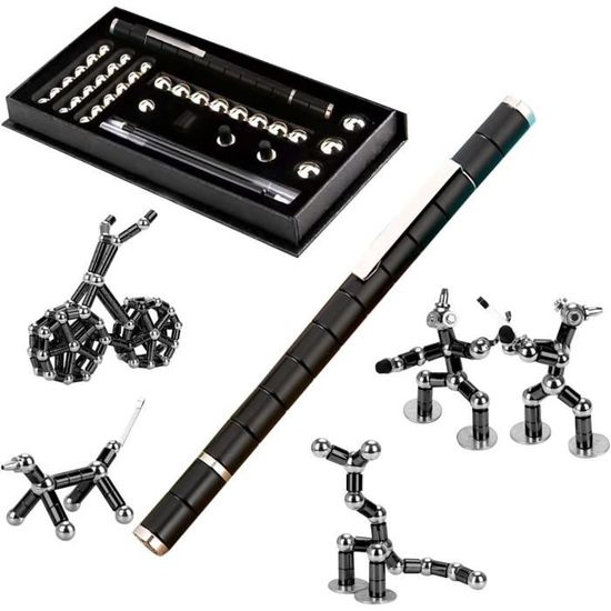 Stylo Magnétique Anti-Stress Fidget Pen - Stylo Bille Détachable, Aimants, Cadeau Pour Ados Et Adultes