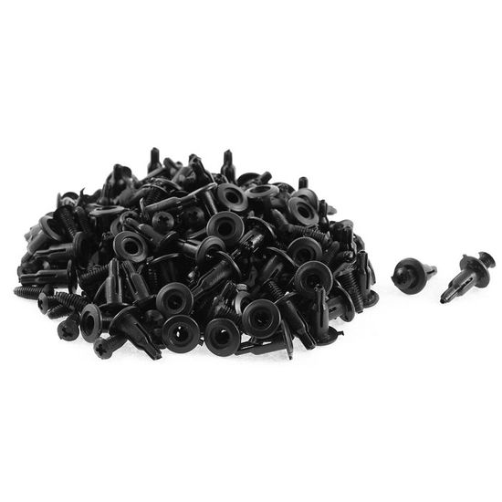 Rivet Clips Plastique SOURCING MAP 15Pcs Rivet En Plastique Pare-chocs Clip De Fixation Rivets Noirs Pour Jupes Latérales