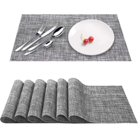 Lot De 6 Sets De Table En PVC Pour Table Ronde, Résistants à La Chaleur