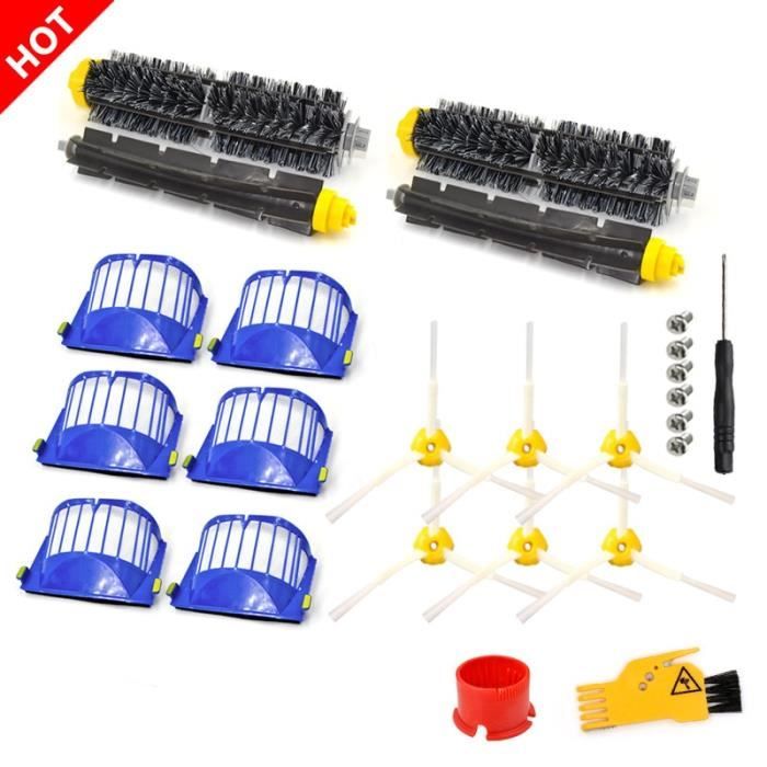 Kit de brosse de filtre pour robot IRobot Roomba séries 600, Kit de nettoyage, brosse et batteur, 615 616 620