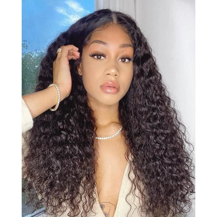 Perruque Femme Brésilien Cheveux Naturel Lace Frontale Ondulée Water Wave 22 Pouces VIPbeauty Hair 150% Densité